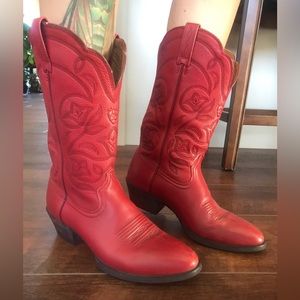 Red leather Ariat boots